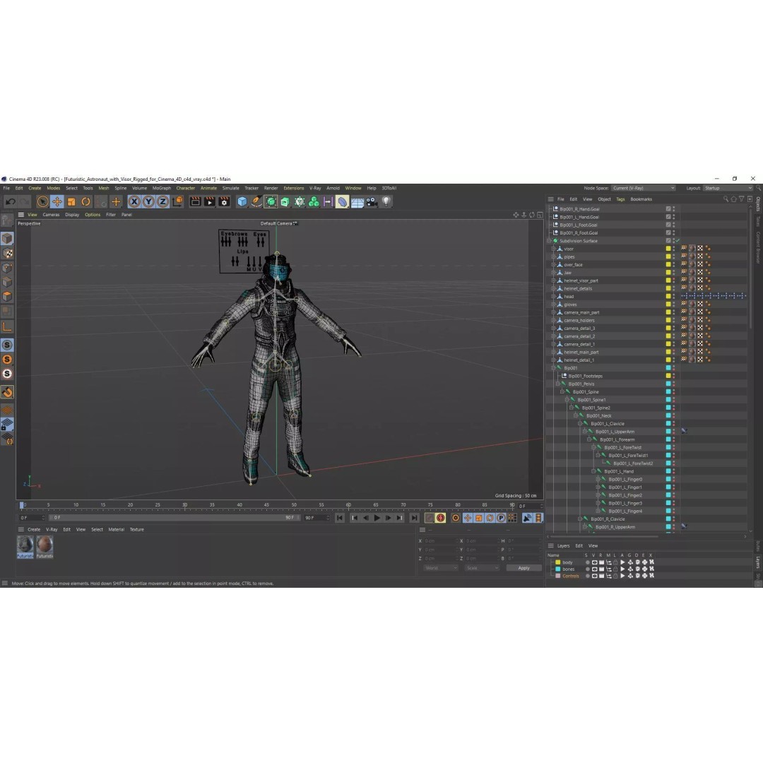 Futuristic Astronaut 3D Model – Rigged Sci-Fi Character for Animation - View 25