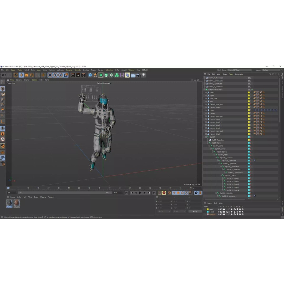Futuristic Astronaut 3D Model – Rigged Sci-Fi Character for Animation - View 26