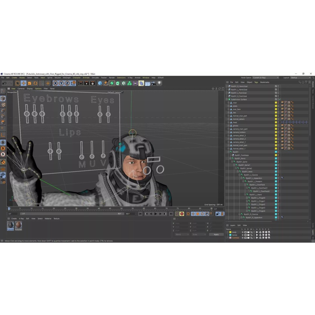 Futuristic Astronaut 3D Model – Rigged Sci-Fi Character for Animation - View 27