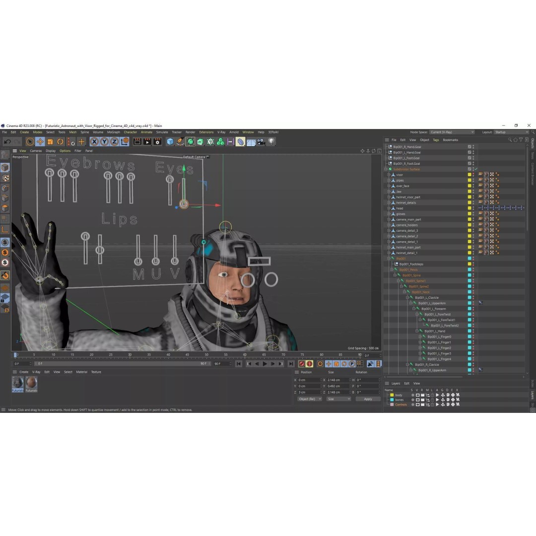 Futuristic Astronaut 3D Model – Rigged Sci-Fi Character for Animation - View 28