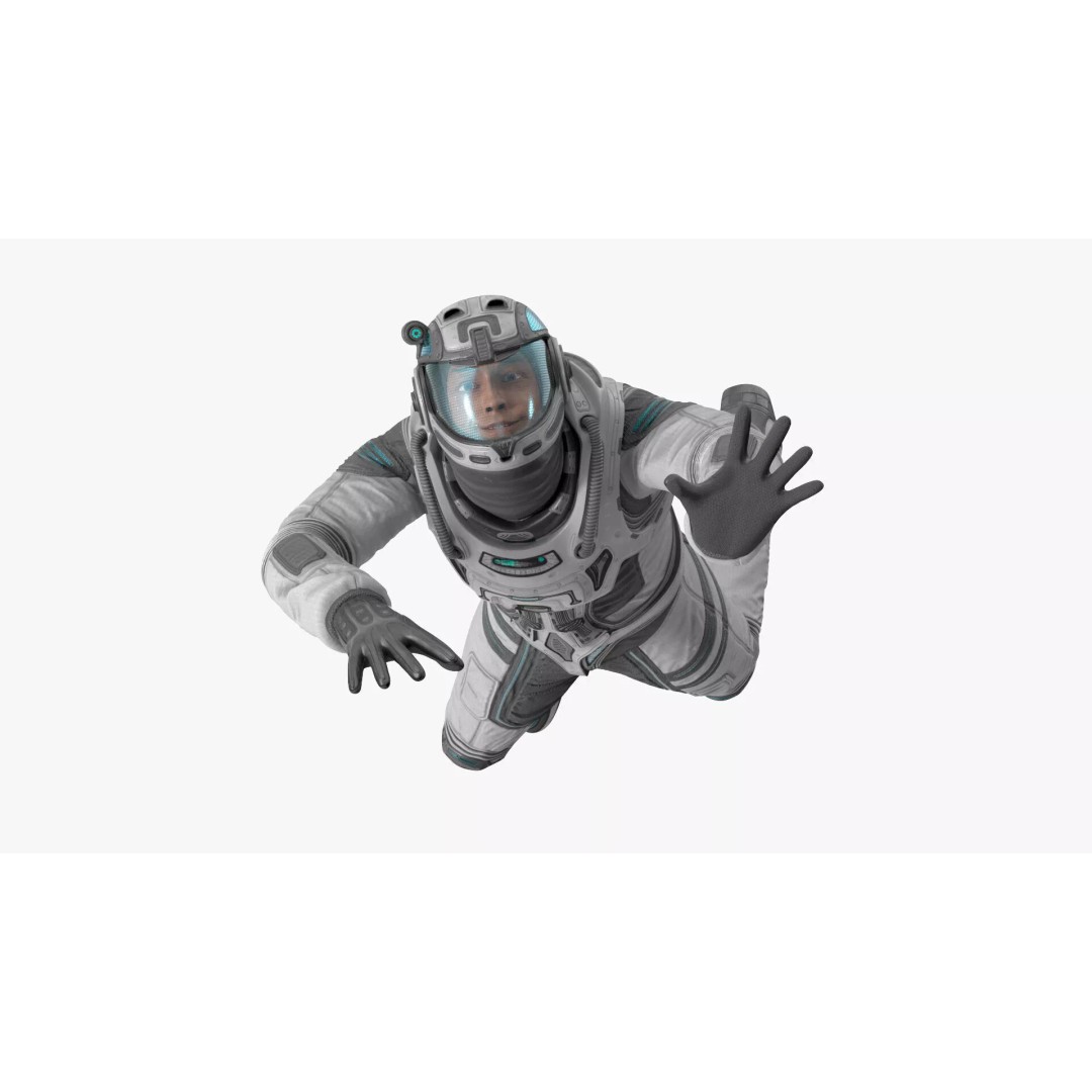 Futuristic Astronaut 3D Model – Rigged Sci-Fi Character for Animation - View 3