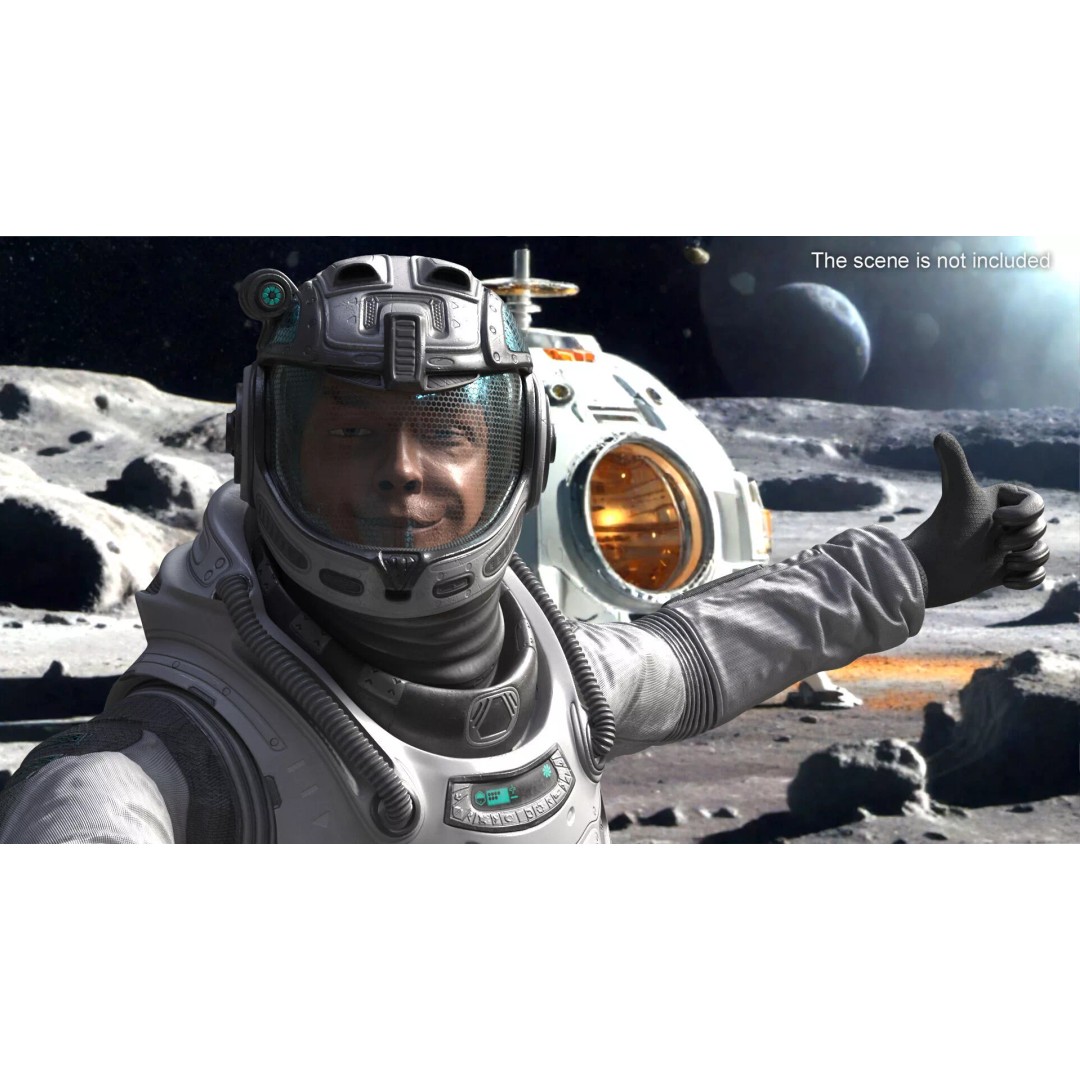 Futuristic Astronaut 3D Model – Rigged Sci-Fi Character for Animation - View 6