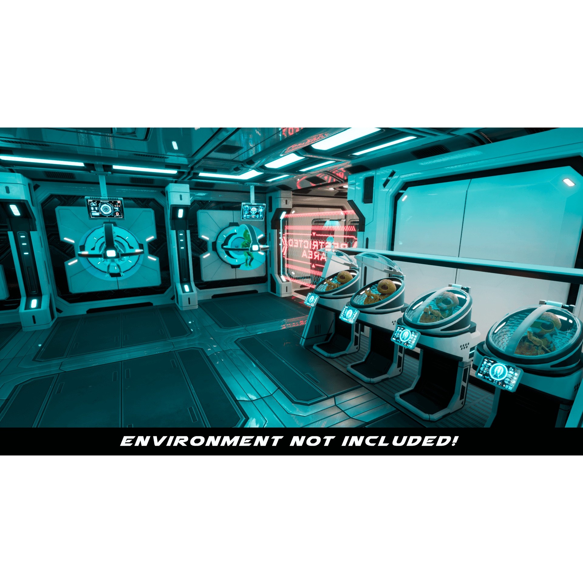 SciFi Lab Cryo Capsules - Low-Poly Game-Ready 3D Model - View 10