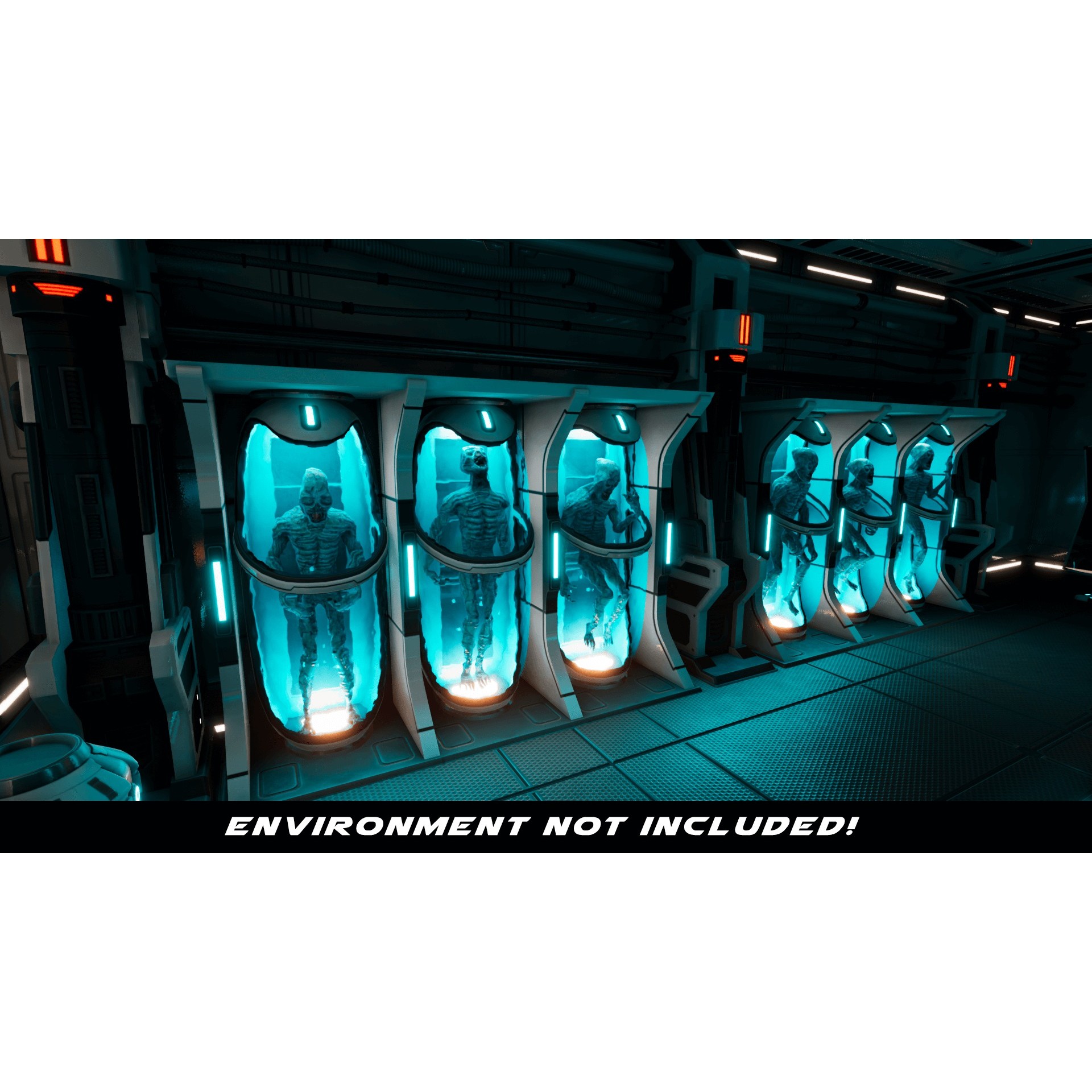 SciFi Lab Cryo Capsules - Low-Poly Game-Ready 3D Model - View 11
