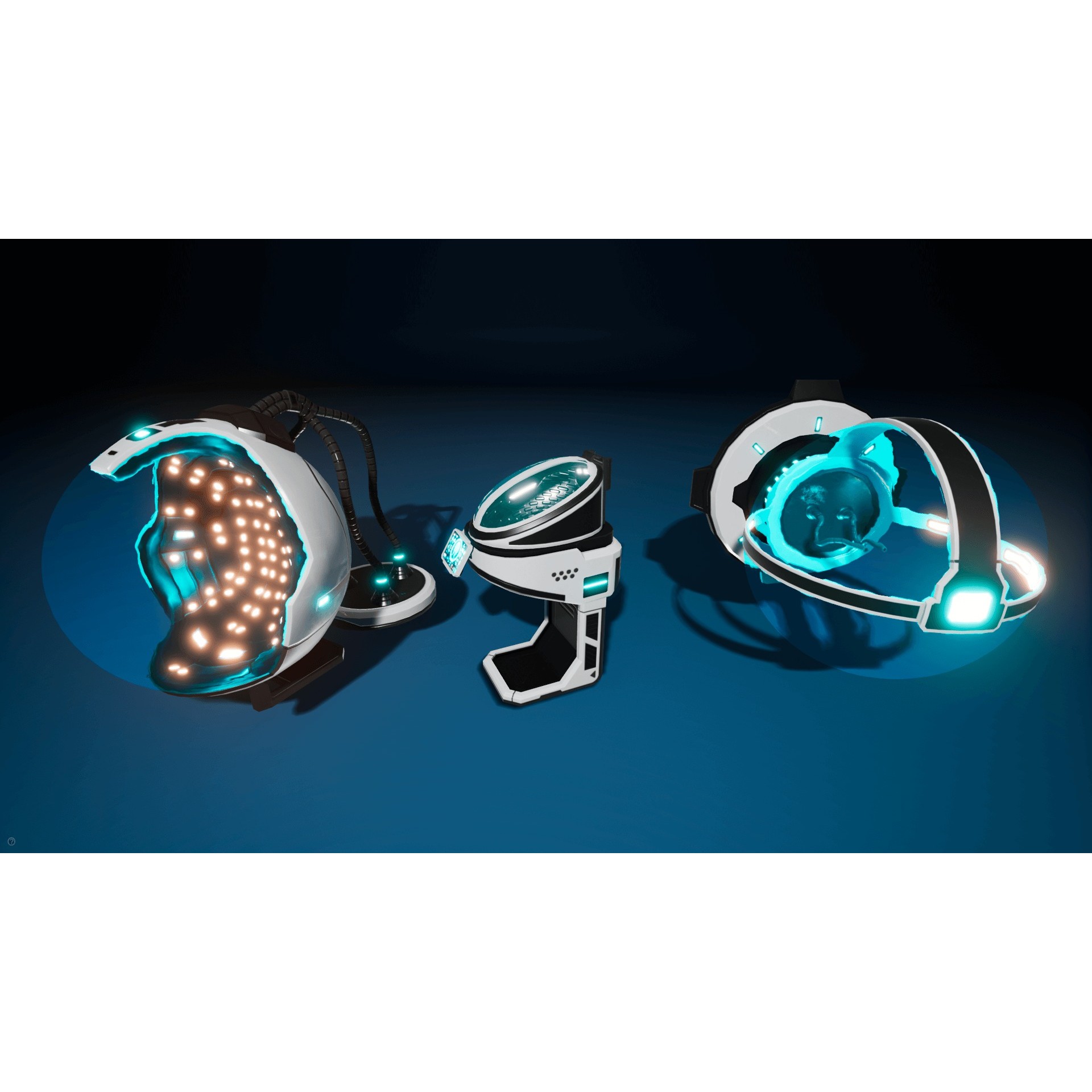 SciFi Lab Cryo Capsules - Low-Poly Game-Ready 3D Model - View 6