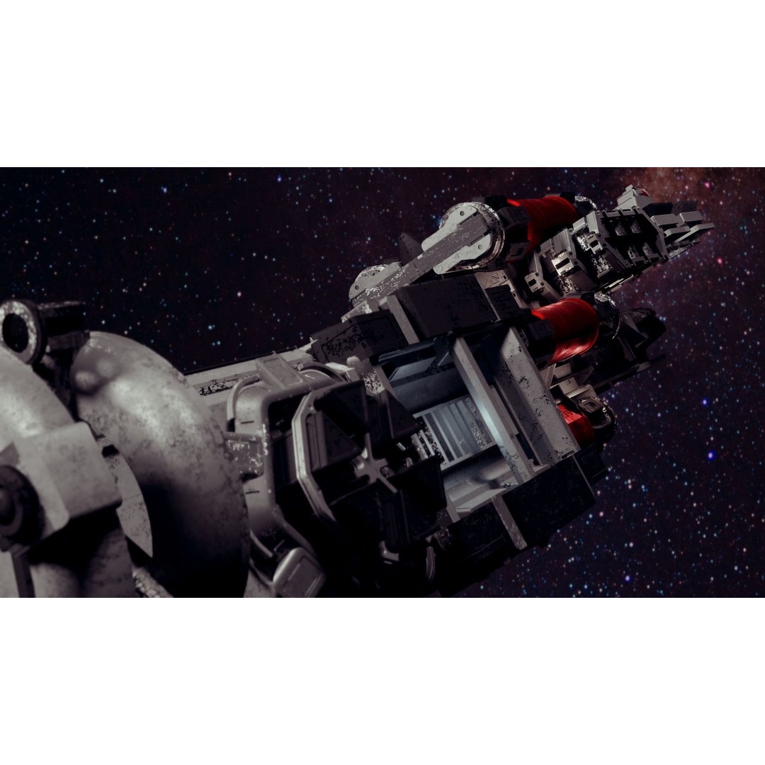 Sci-Fi Spaceship 3D Model – Low Poly PBR Asset, Blender, Animation