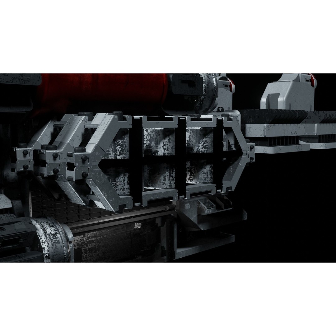 Sci-Fi Spaceship 3D Model – Low Poly PBR Asset, Blender, Animation - View 13