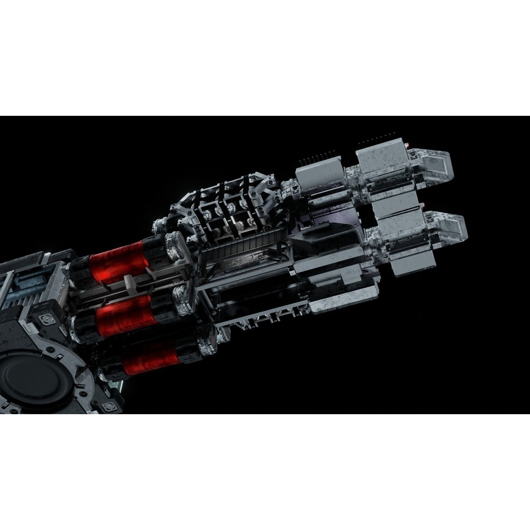 Sci-Fi Spaceship 3D Model – Low Poly PBR Asset, Blender, Animation - View 14