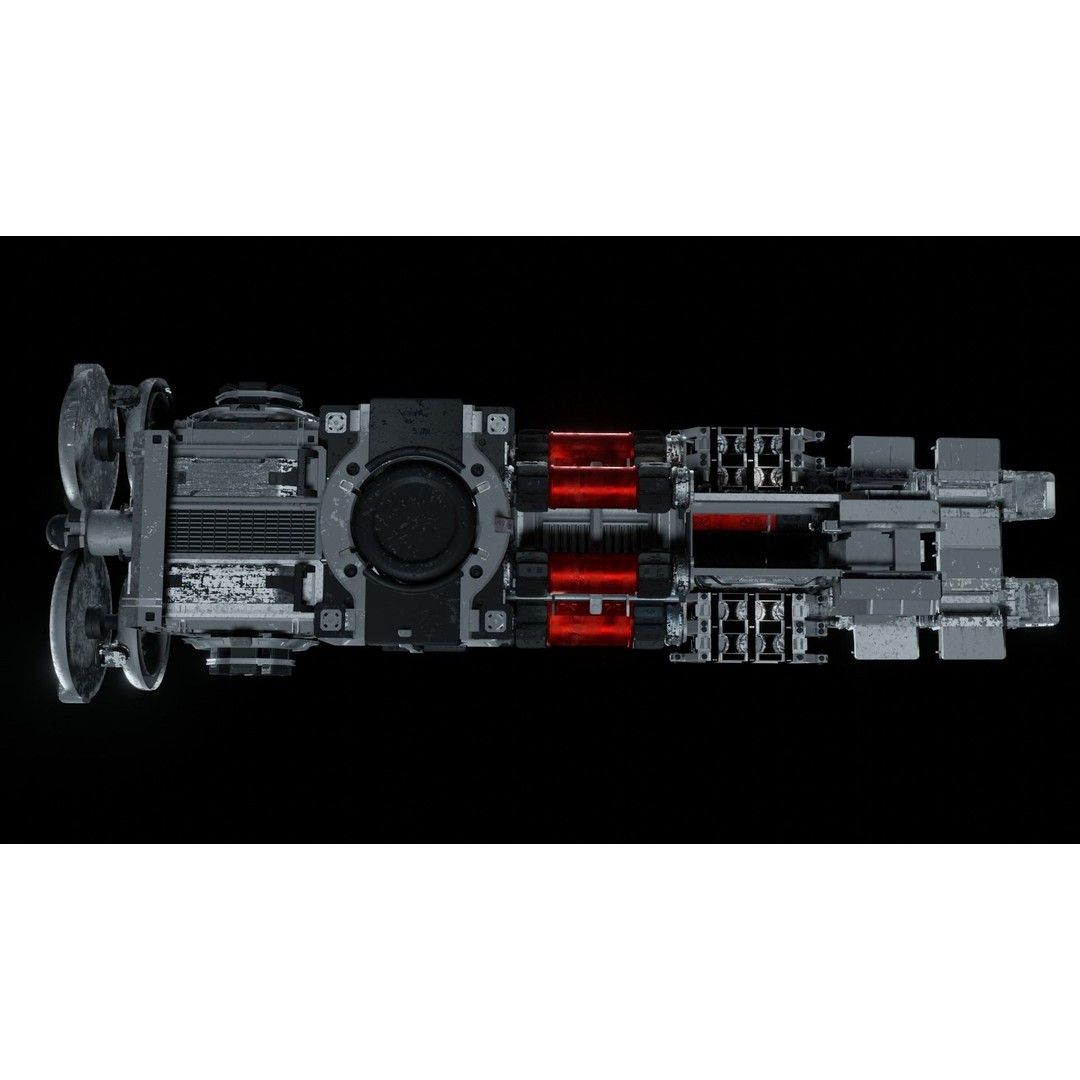 Sci-Fi Spaceship 3D Model – Low Poly PBR Asset, Blender, Animation - View 16