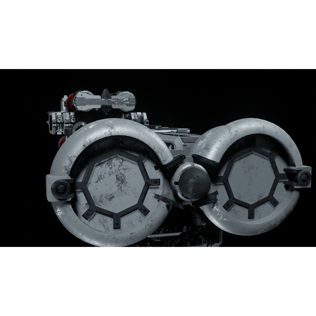 Sci-Fi Spaceship 3D Model – Low Poly PBR Asset, Blender, Animation - View 5