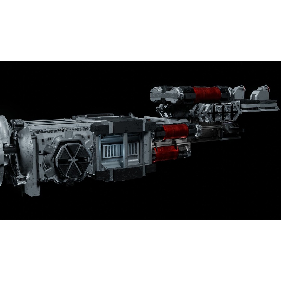 Sci-Fi Spaceship 3D Model – Low Poly PBR Asset, Blender, Animation - View 7