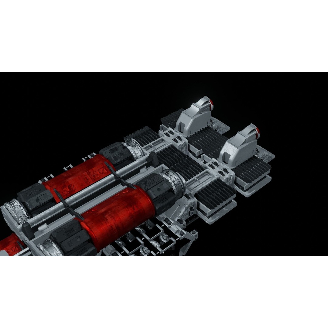 Sci-Fi Spaceship 3D Model – Low Poly PBR Asset, Blender, Animation - View 8