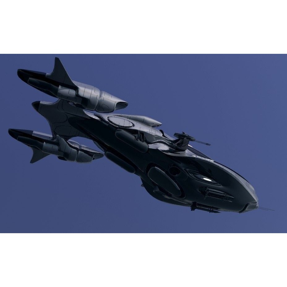 Police Patrol V-1255 3D Model – Futuristic Flying Vehicle, FBX, OBJ - View 8
