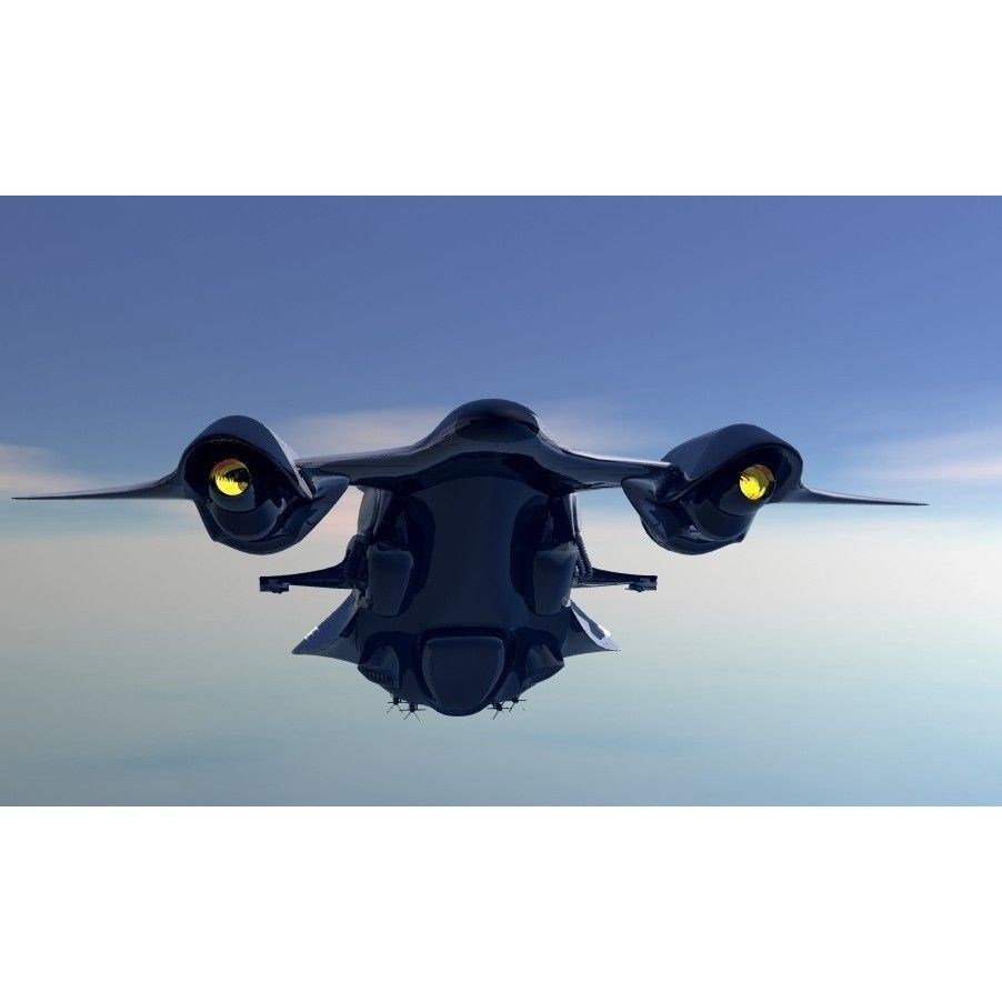 Police Patrol V-1255 3D Model – Futuristic Flying Vehicle, FBX, OBJ - View 9