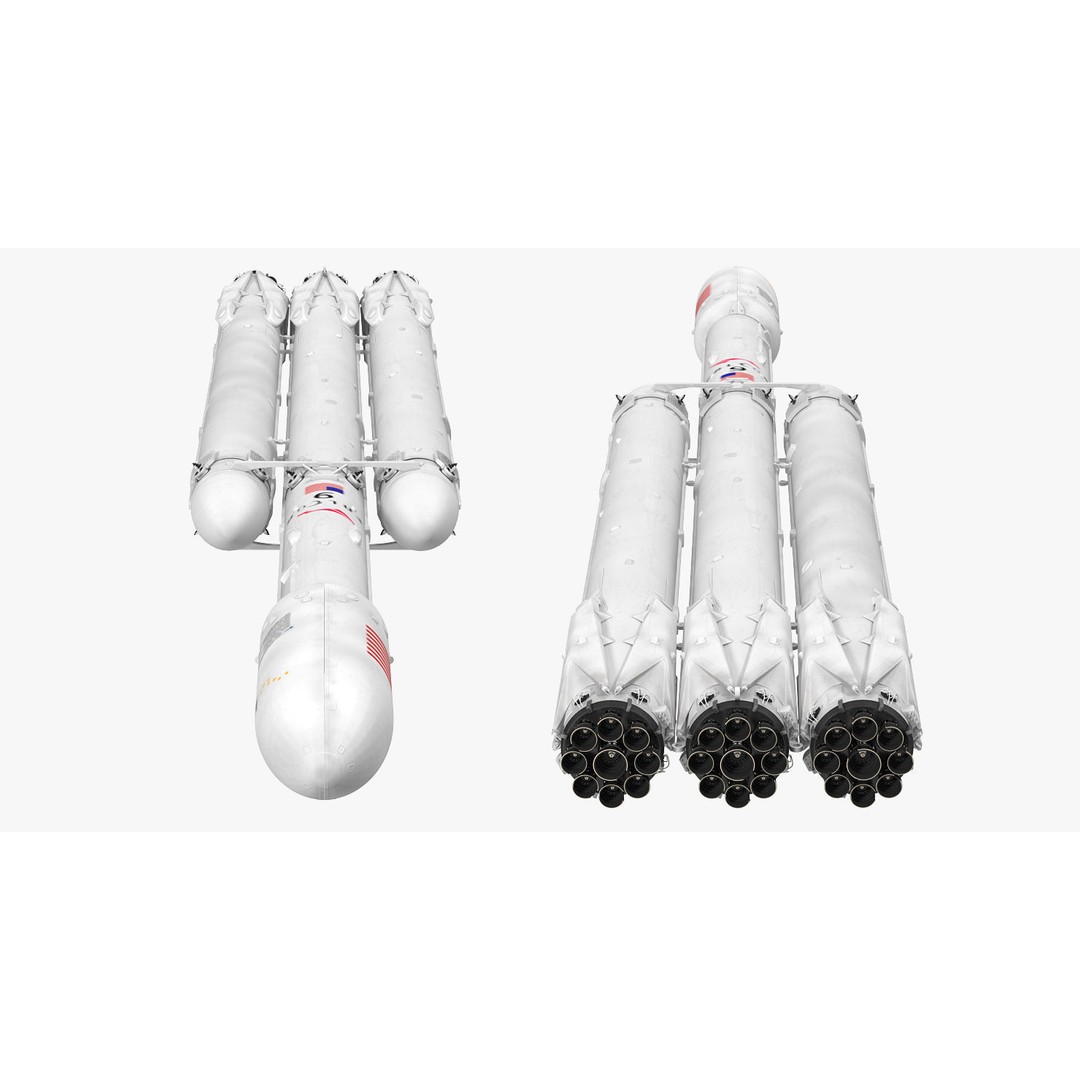 SpaceX Falcon Heavy Rocket 3D Model – Rigged PBR Asset, FBX - View 14