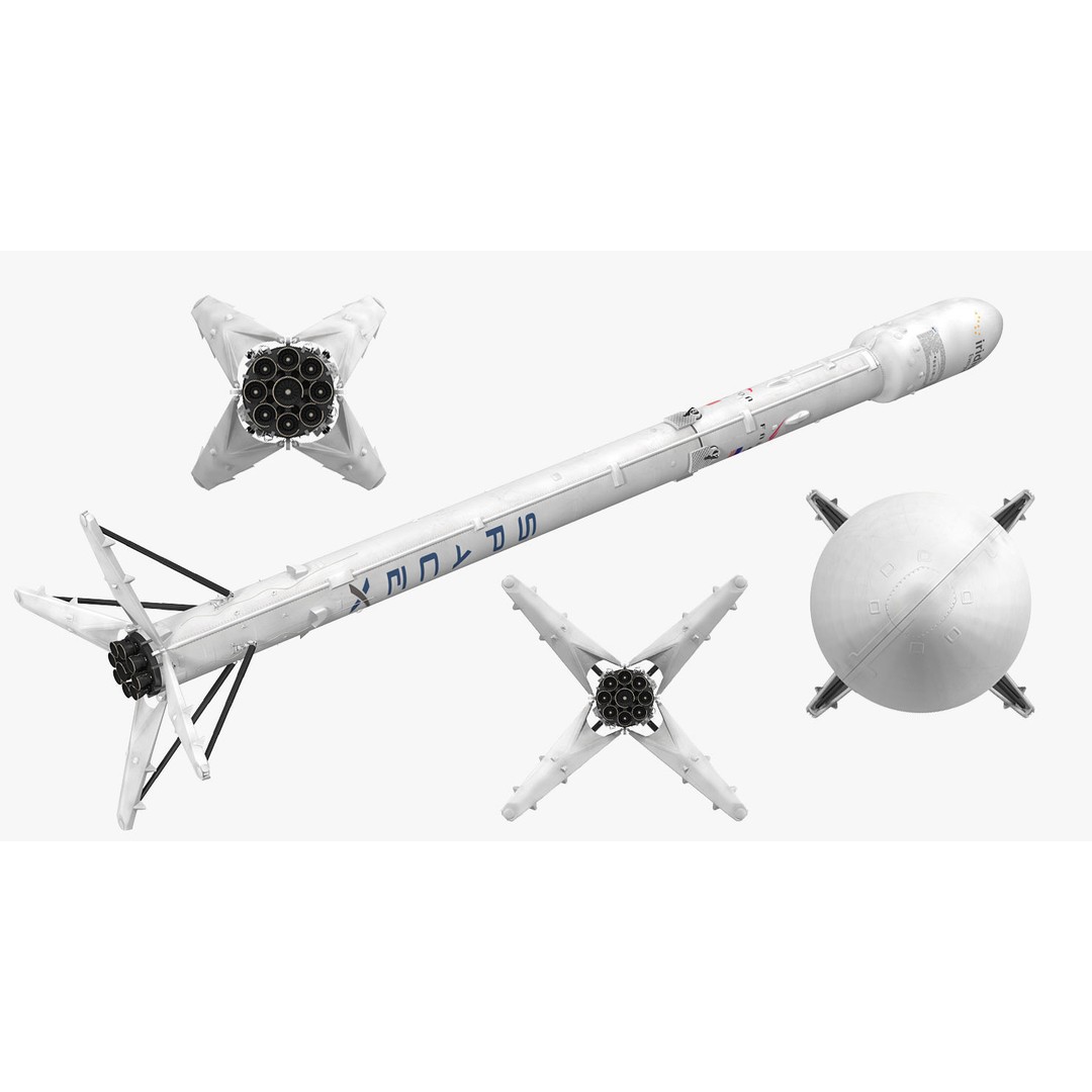 SpaceX Falcon Heavy Rocket 3D Model – Rigged PBR Asset, FBX - View 17