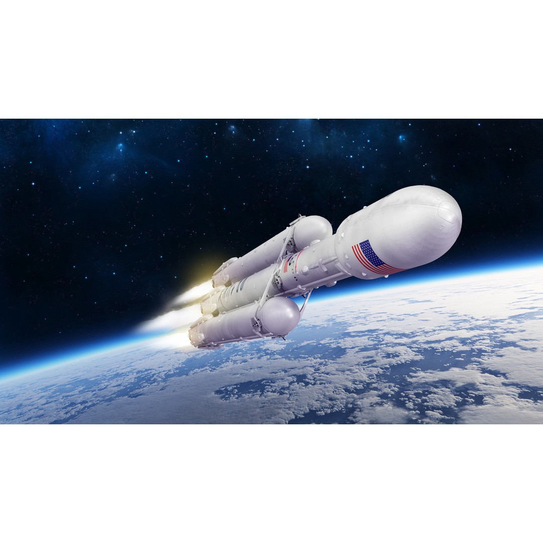 SpaceX Falcon Heavy Rocket 3D Model – Rigged PBR Asset, FBX - View 3