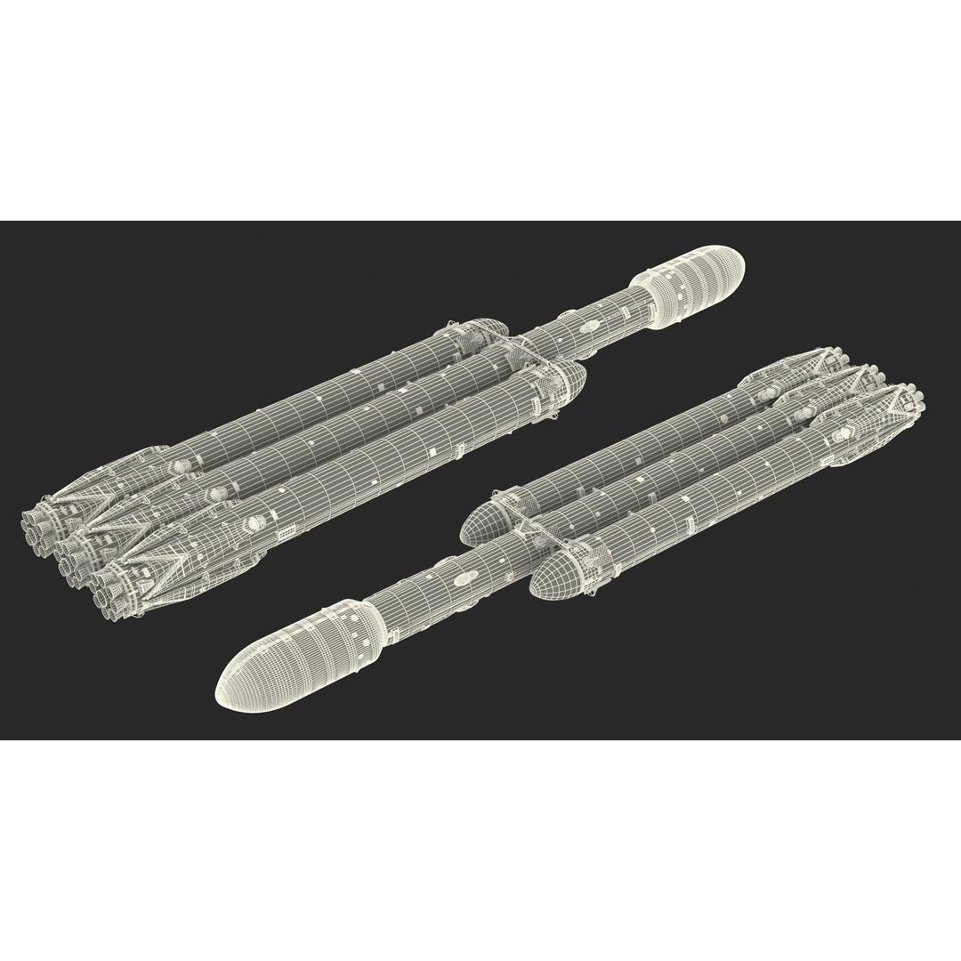 SpaceX Falcon Heavy Rocket 3D Model – Rigged PBR Asset, FBX - View 33