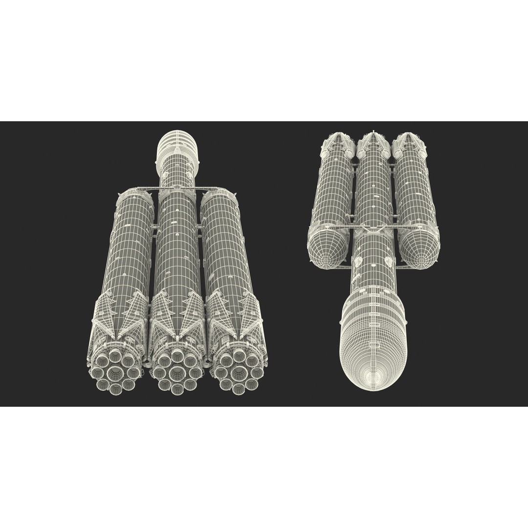 SpaceX Falcon Heavy Rocket 3D Model – Rigged PBR Asset, FBX - View 34