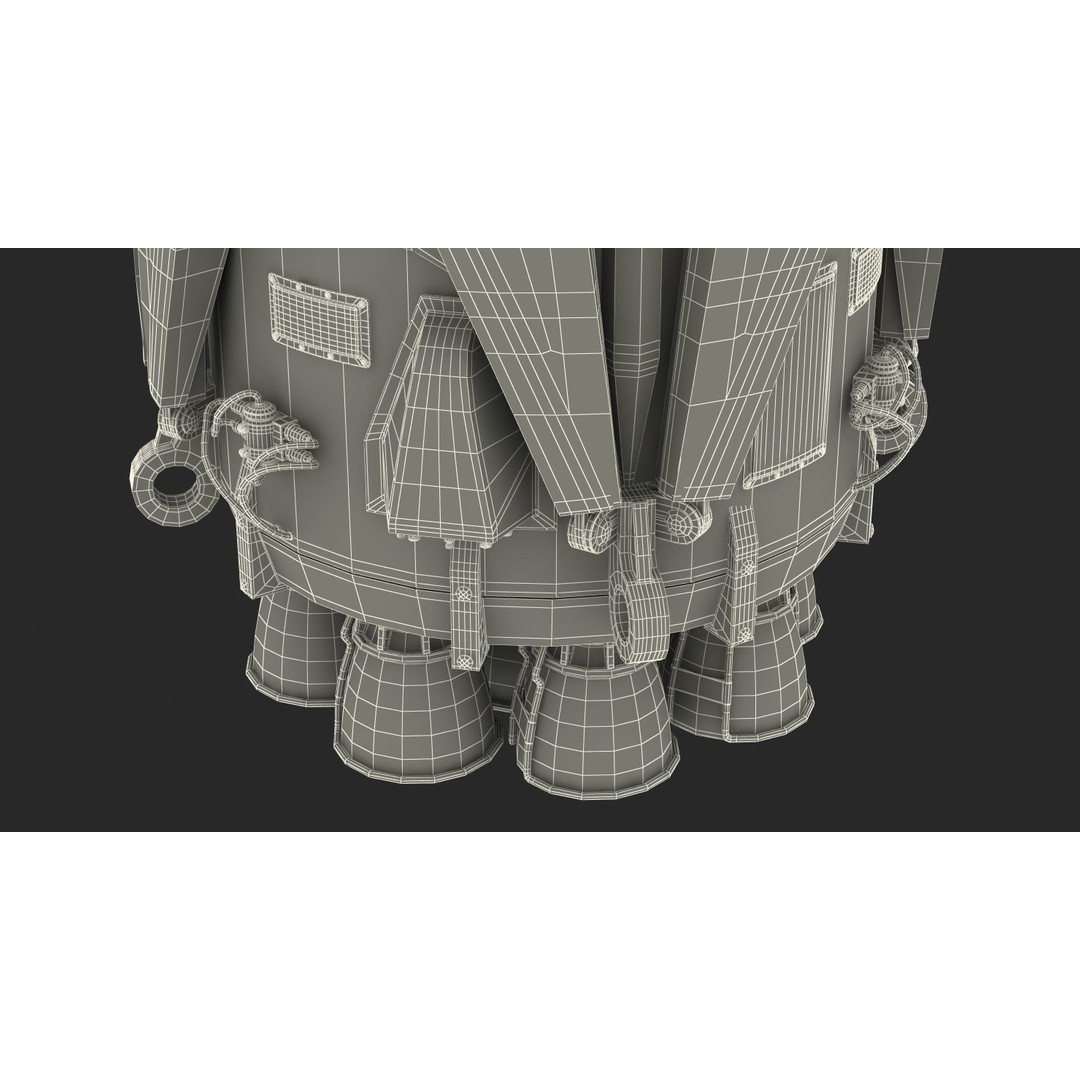 SpaceX Falcon Heavy Rocket 3D Model – Rigged PBR Asset, FBX - View 39