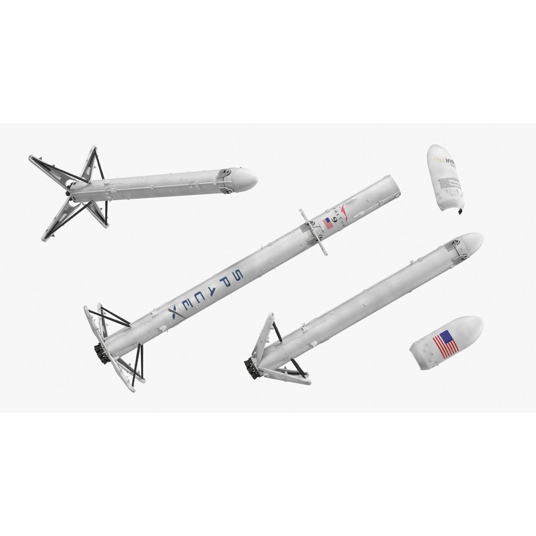SpaceX Falcon Heavy Rocket 3D Model – Rigged PBR Asset, FBX - View 8