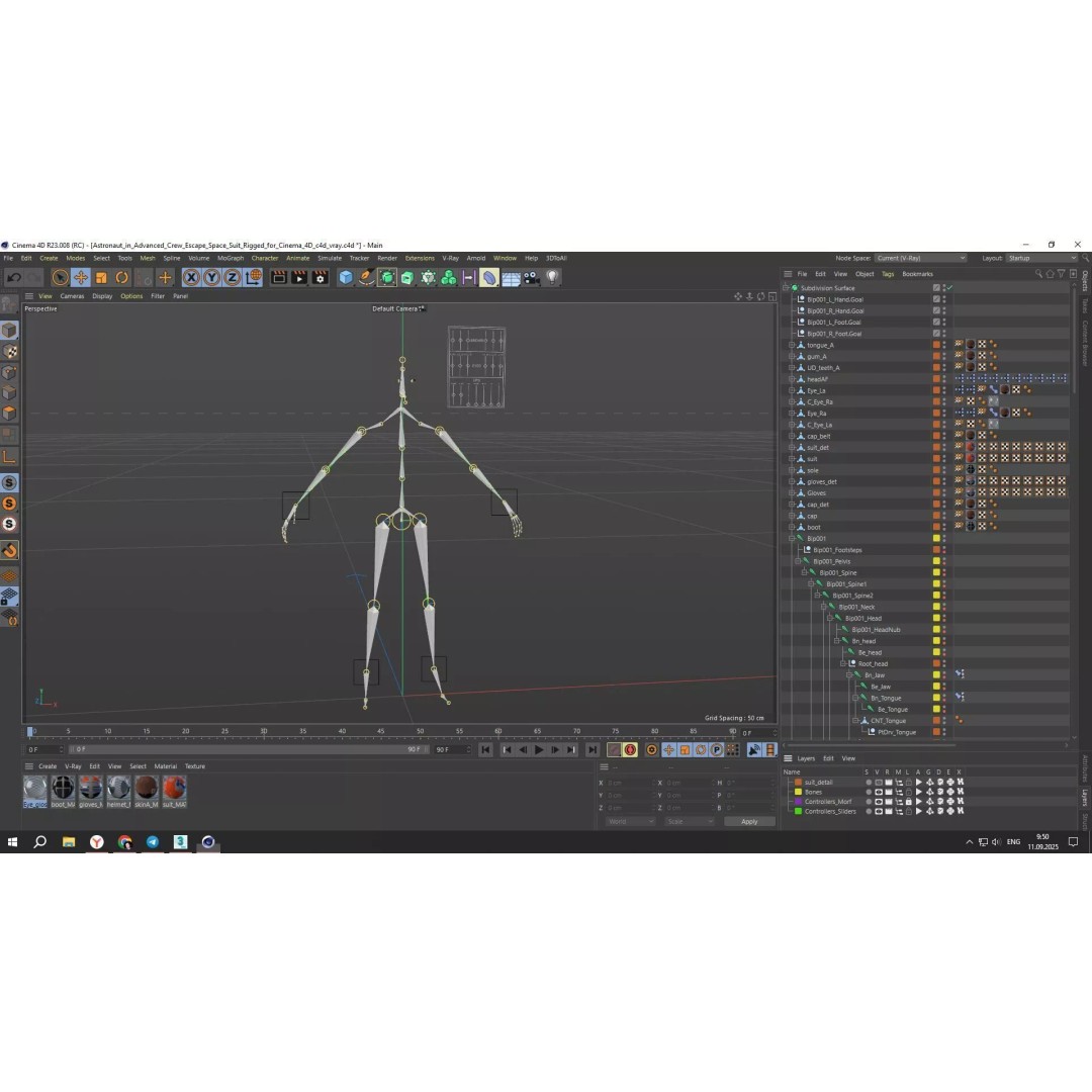 Astronaut 3D Model – Rigged Space Suit for Cinema 4D, PBR Textures - View 27