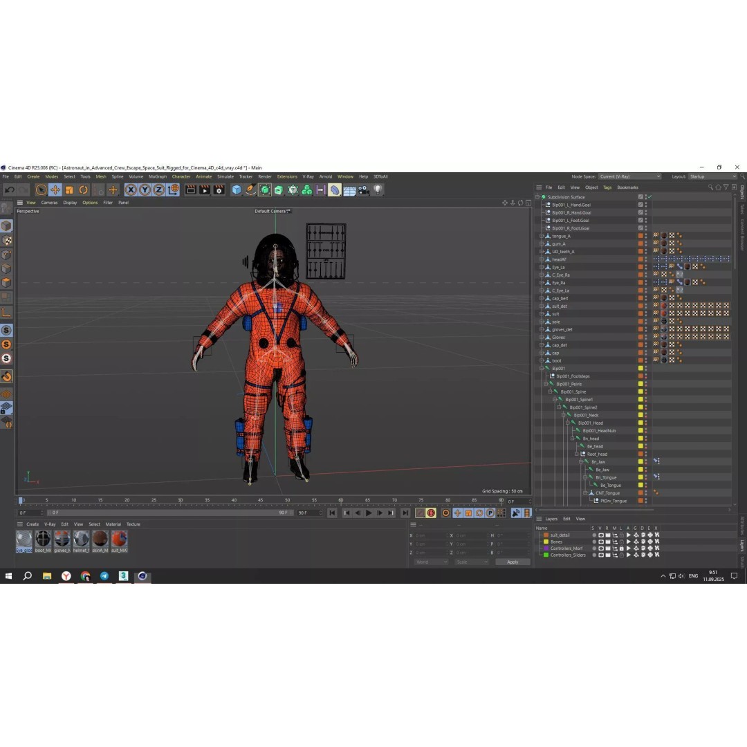 Astronaut 3D Model – Rigged Space Suit for Cinema 4D, PBR Textures - View 29