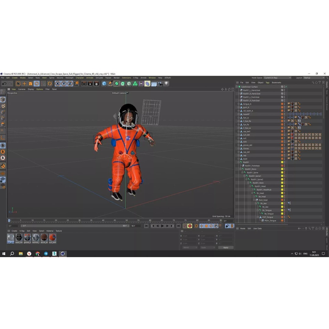 Astronaut 3D Model – Rigged Space Suit for Cinema 4D, PBR Textures - View 30