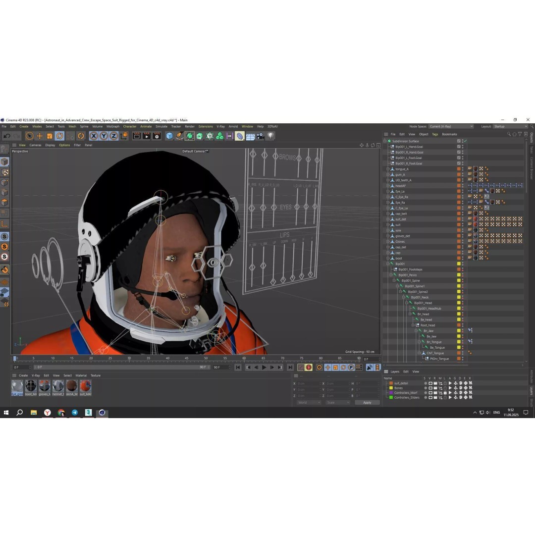 Astronaut 3D Model – Rigged Space Suit for Cinema 4D, PBR Textures - View 31