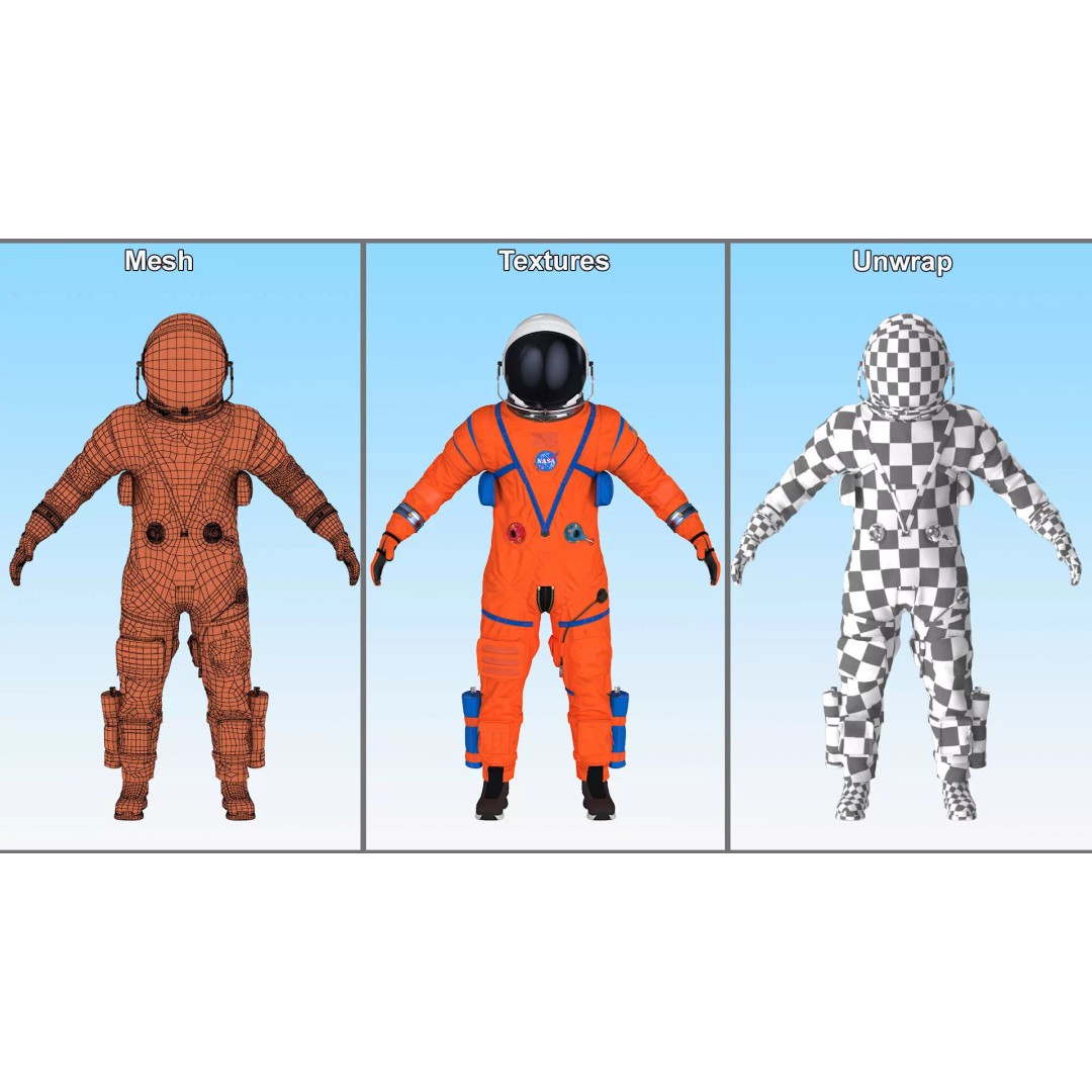 Astronaut 3D Model – Rigged Space Suit for Cinema 4D, PBR Textures - View 33