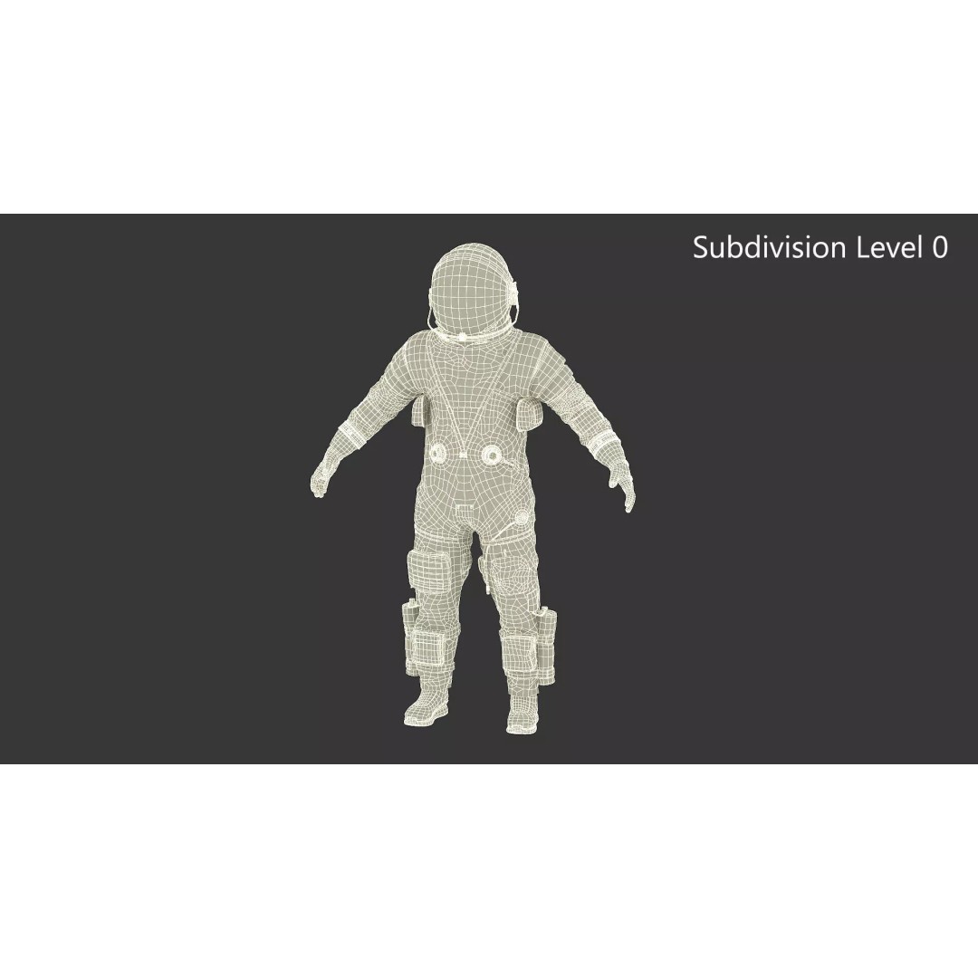Astronaut 3D Model – Rigged Space Suit for Cinema 4D, PBR Textures - View 34