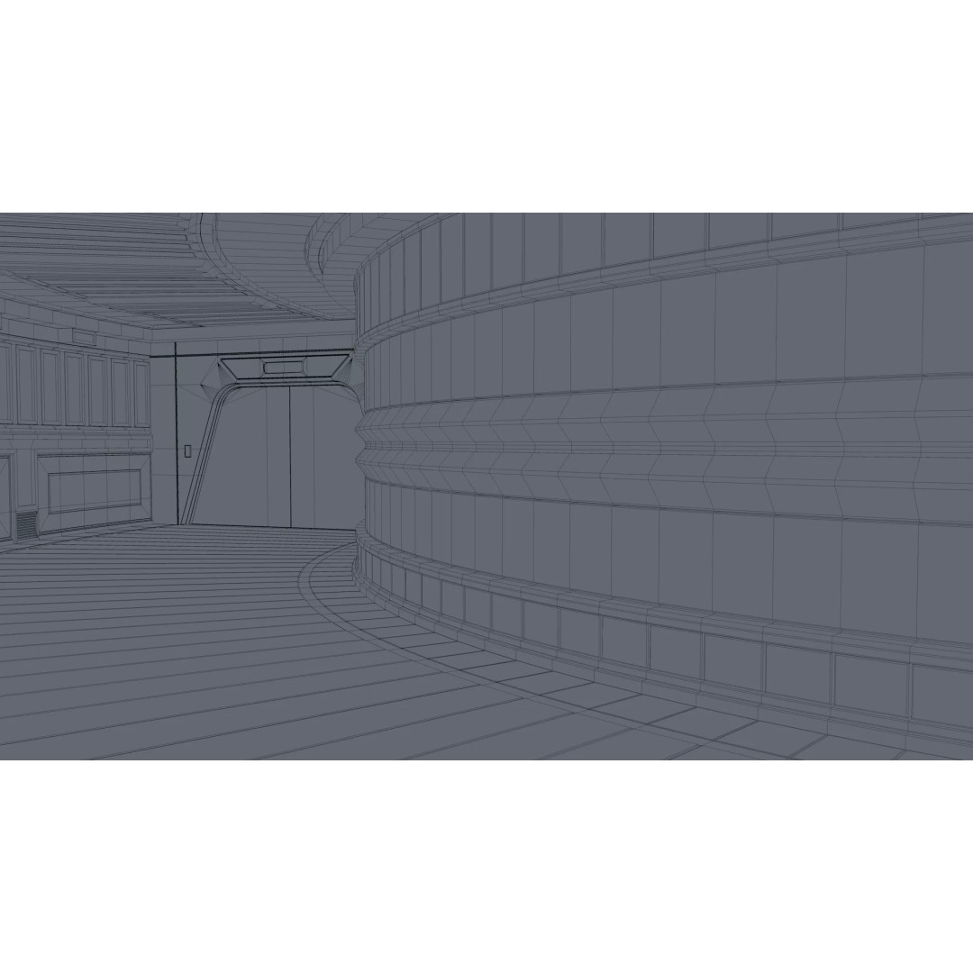 Sci Fi Corridor 3D Model – Modular Tunnel with PBR Materials, FBX - View 12