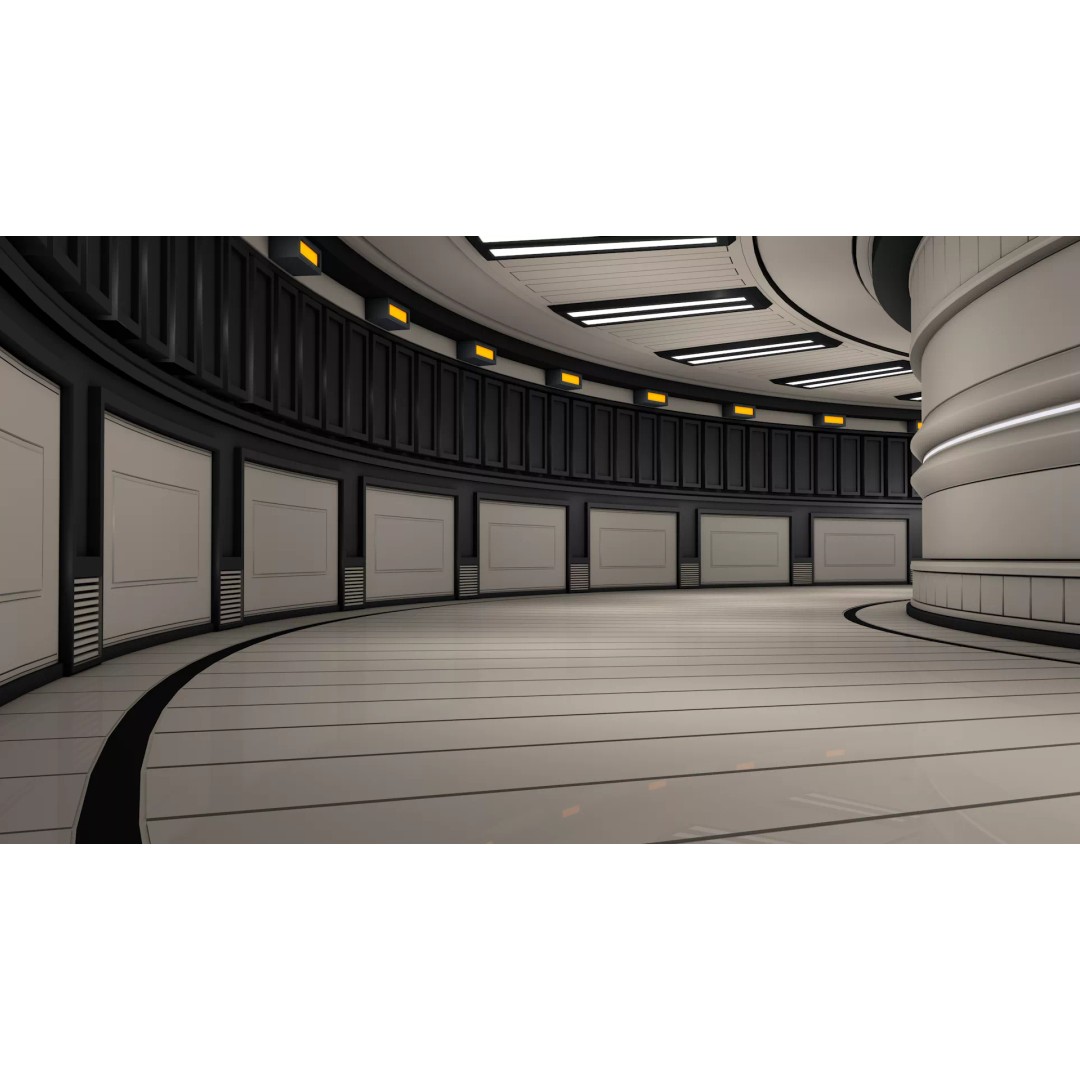 Sci Fi Corridor 3D Model – Modular Tunnel with PBR Materials, FBX - View 2