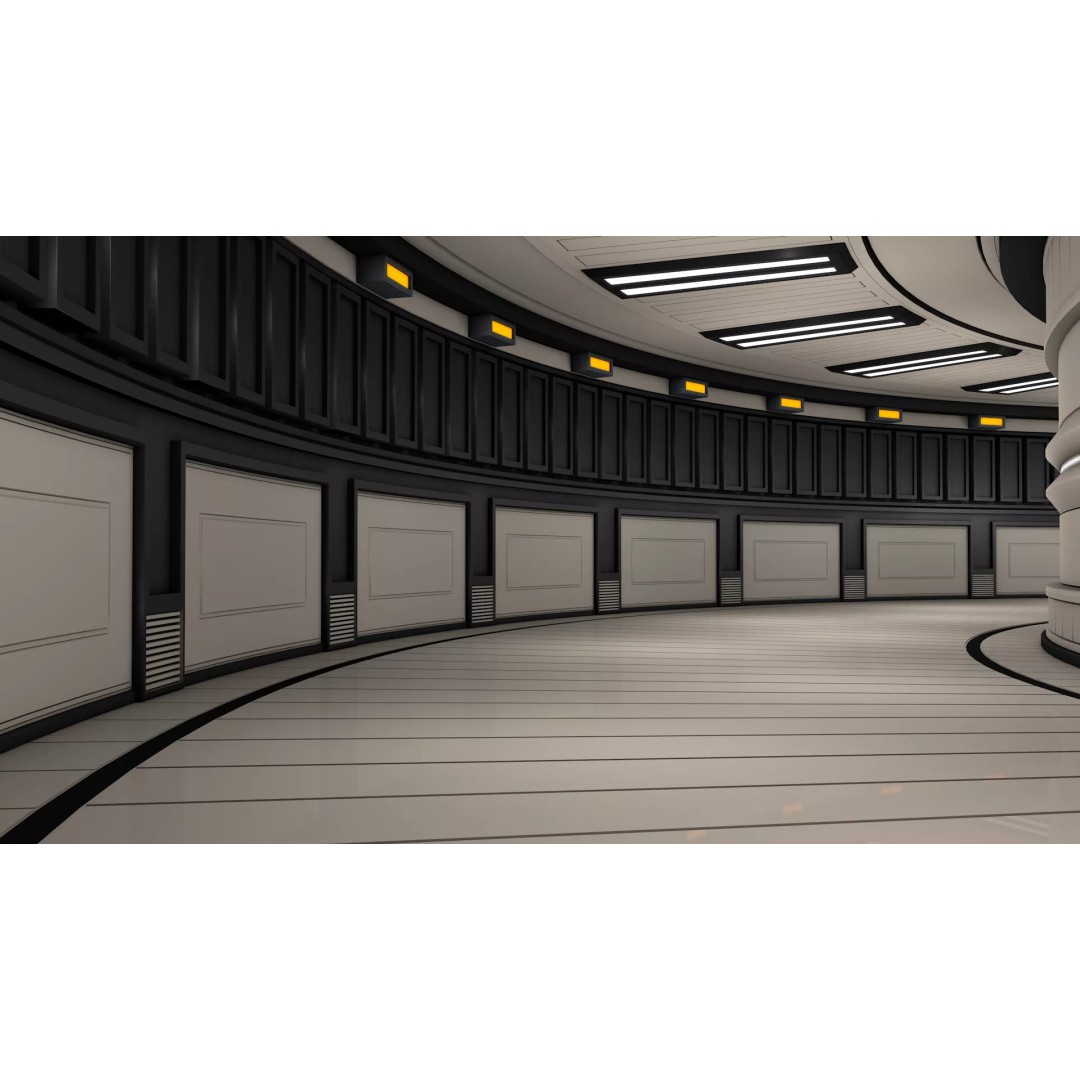 Sci Fi Corridor 3D Model – Modular Tunnel with PBR Materials, FBX - View 3