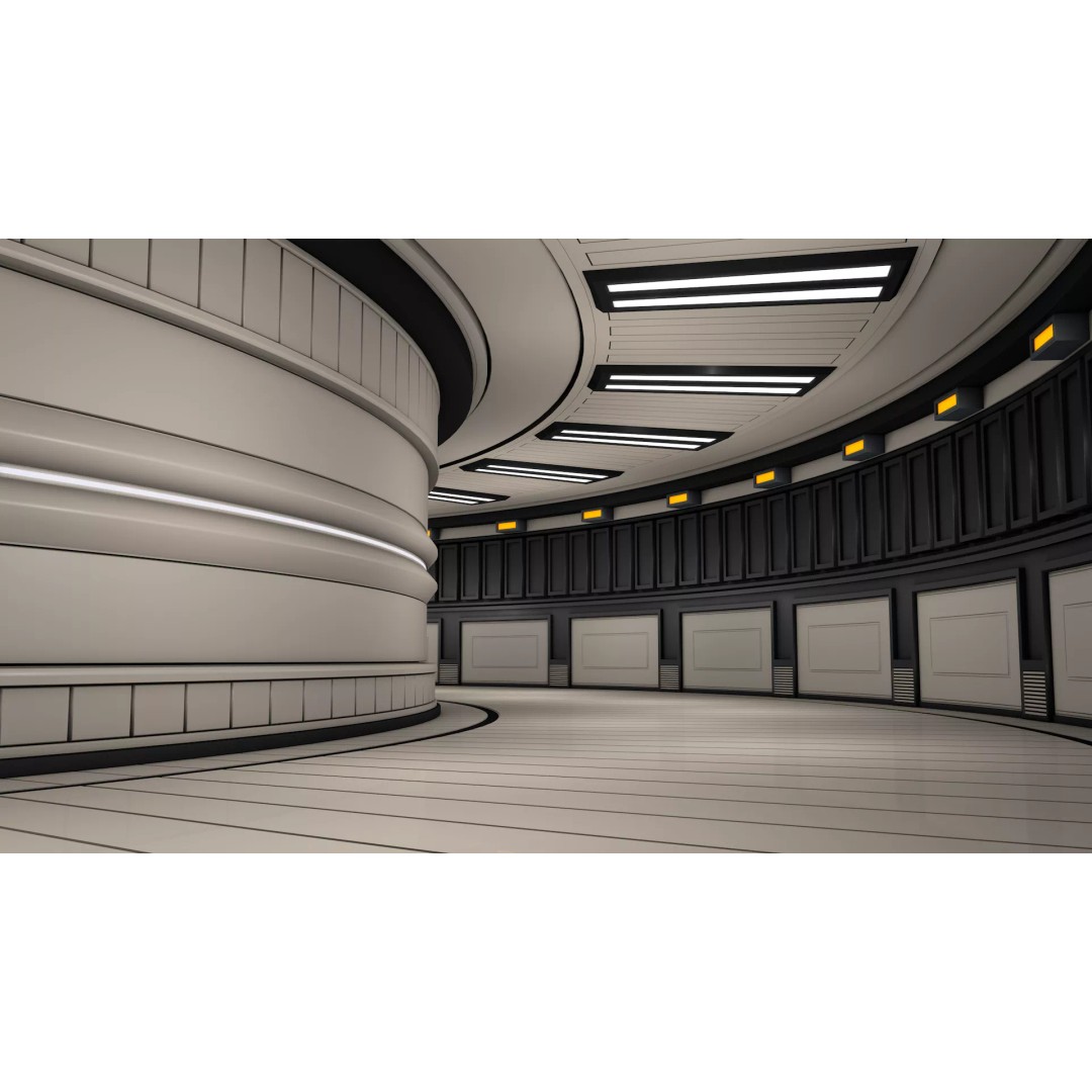 Sci Fi Corridor 3D Model – Modular Tunnel with PBR Materials, FBX - View 6