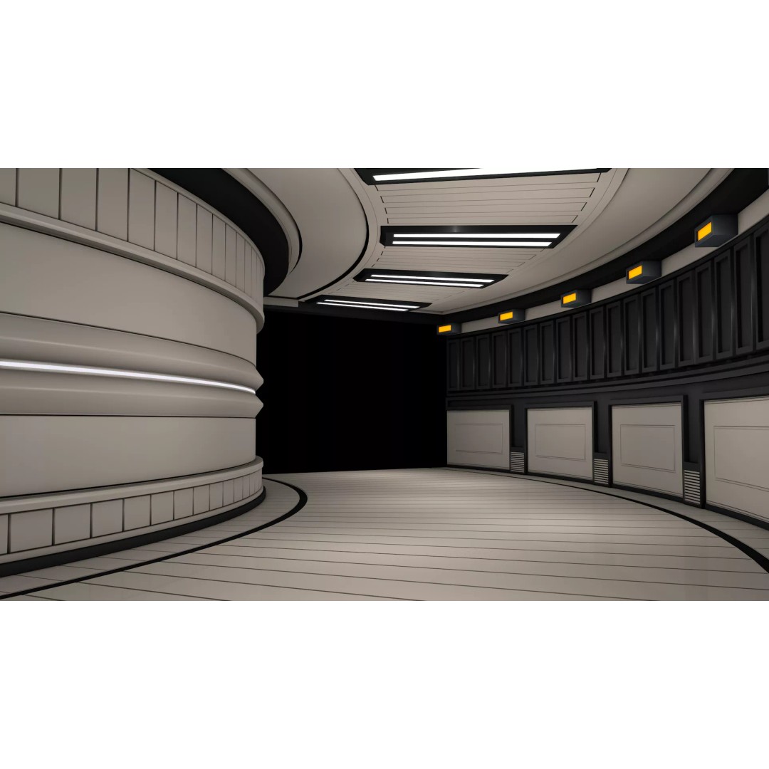 Sci Fi Corridor 3D Model – Modular Tunnel with PBR Materials, FBX - View 7