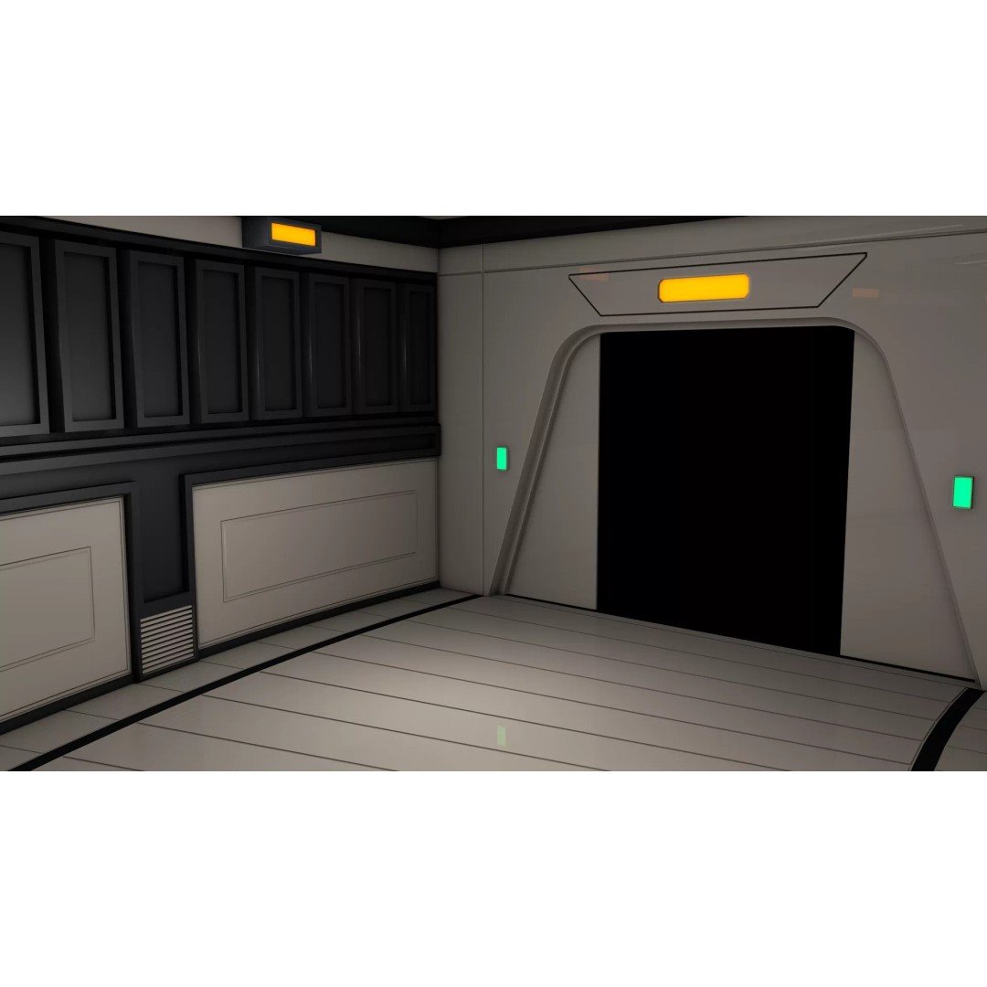 Sci Fi Corridor 3D Model – Modular Tunnel with PBR Materials, FBX - View 8