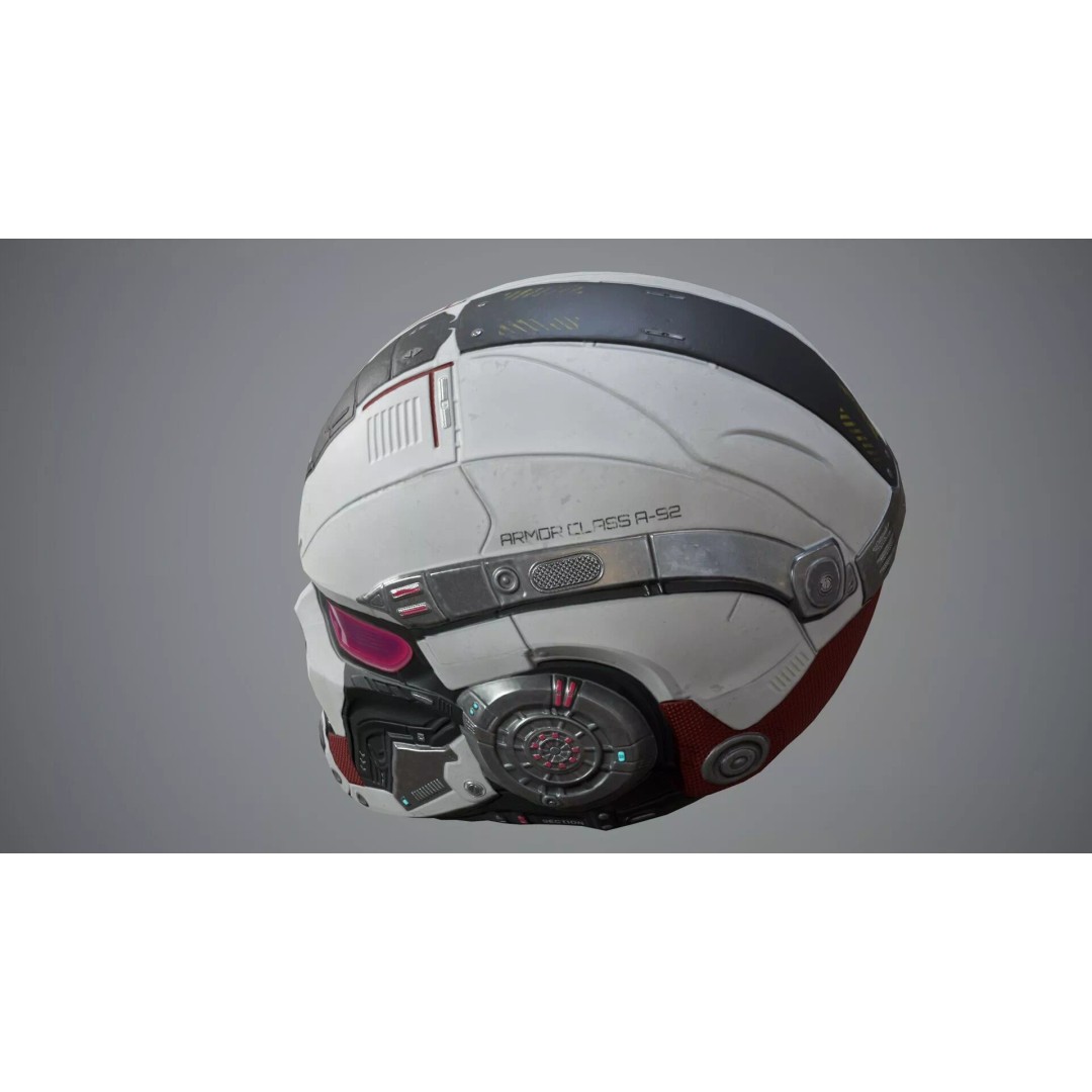Sci-Fi Helmet P05 3D Model – Low-Poly Game Asset, Rigged, PBR - View 11