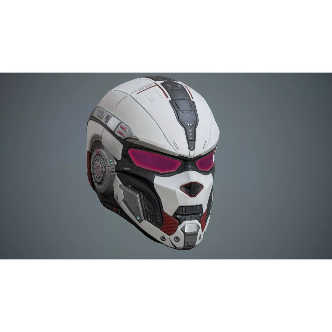 Sci-Fi Helmet P05 3D Model – Low-Poly Game Asset, Rigged, PBR - View 2