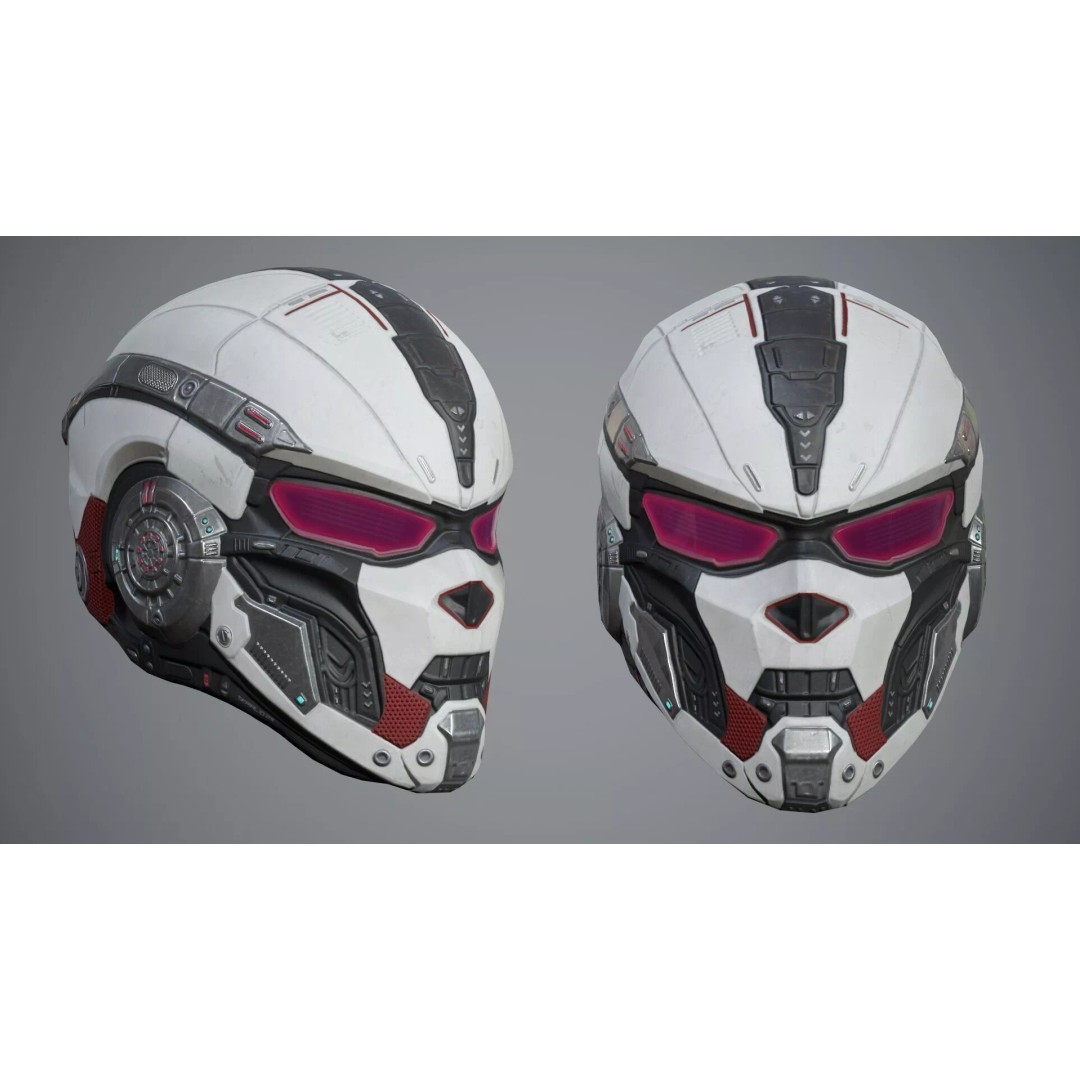 Sci-Fi Helmet P05 3D Model – Low-Poly Game Asset, Rigged, PBR - View 5