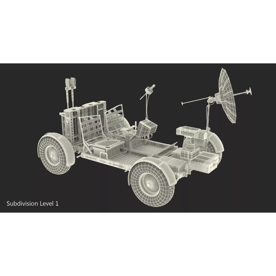 Lunar Roving Vehicle 3D Model – Rigged Apollo 15 Rover for Animation - View 21