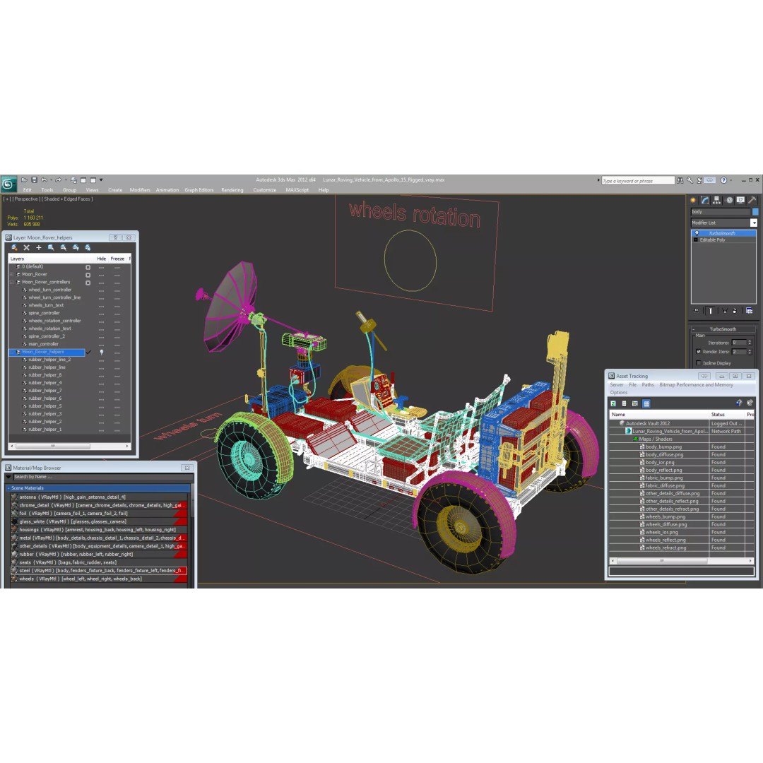 Lunar Roving Vehicle 3D Model – Rigged Apollo 15 Rover for Animation - View 24