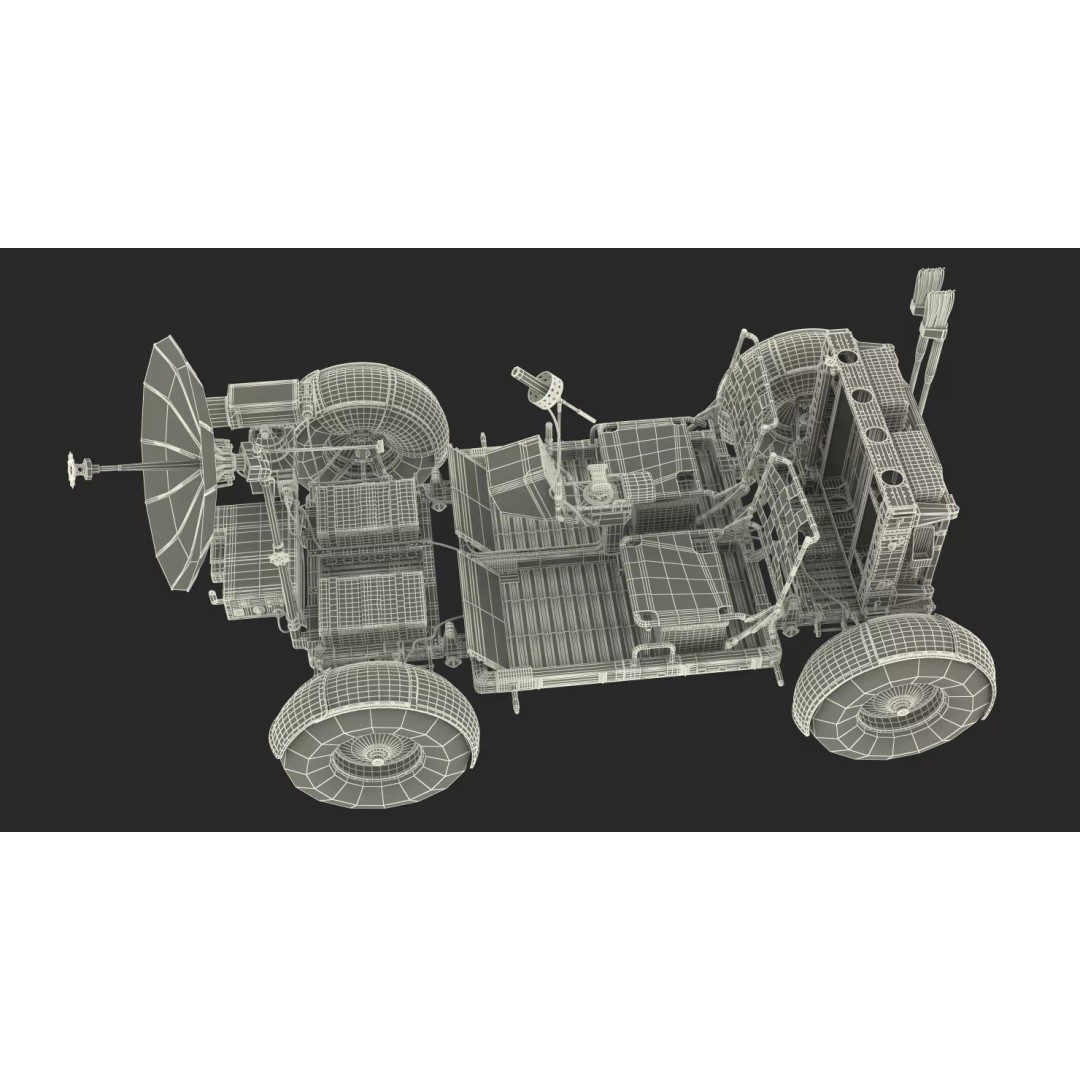 Lunar Roving Vehicle 3D Model – Rigged Apollo 15 Rover for Animation - View 25