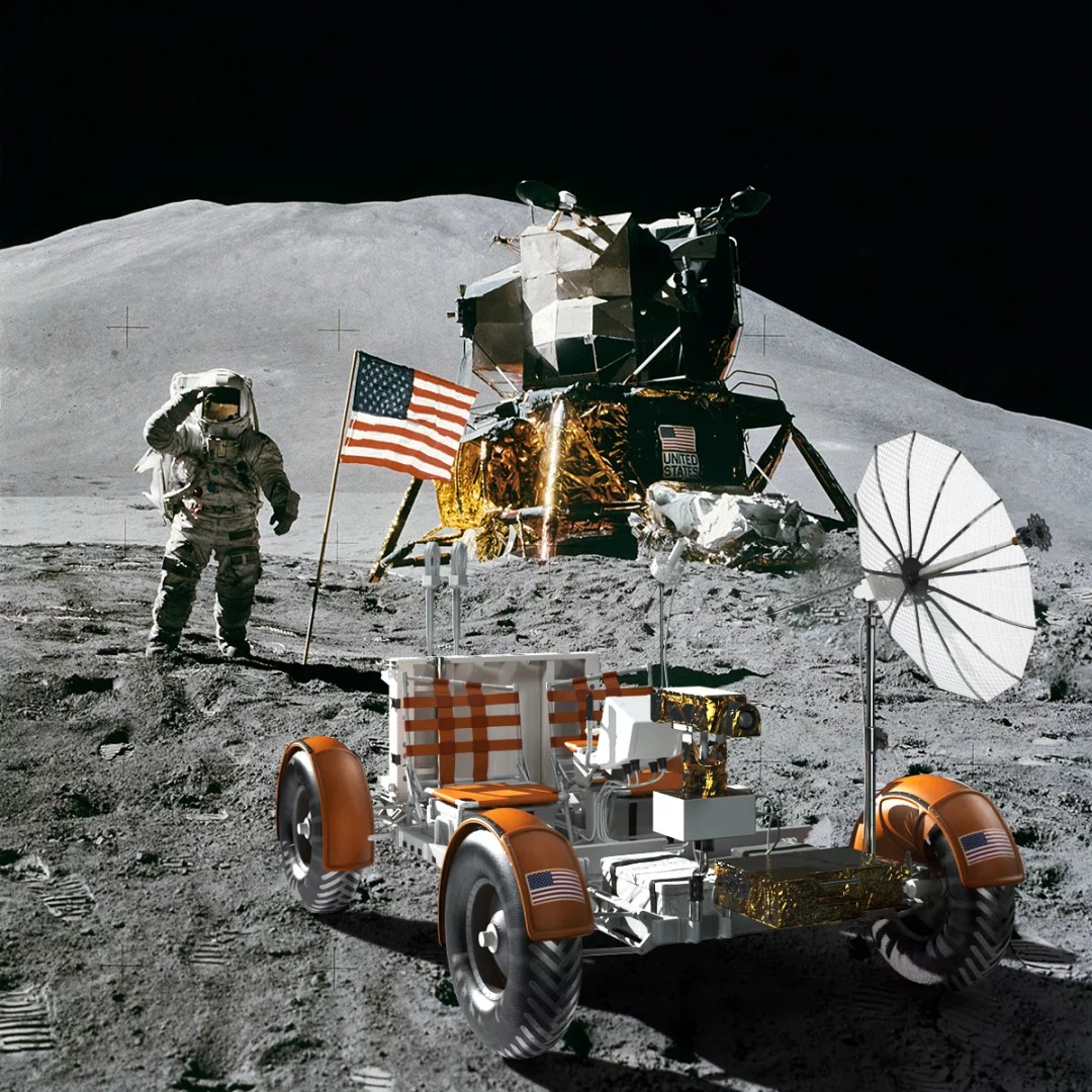 Lunar Roving Vehicle 3D Model – Rigged Apollo 15 Rover for Animation - View 3