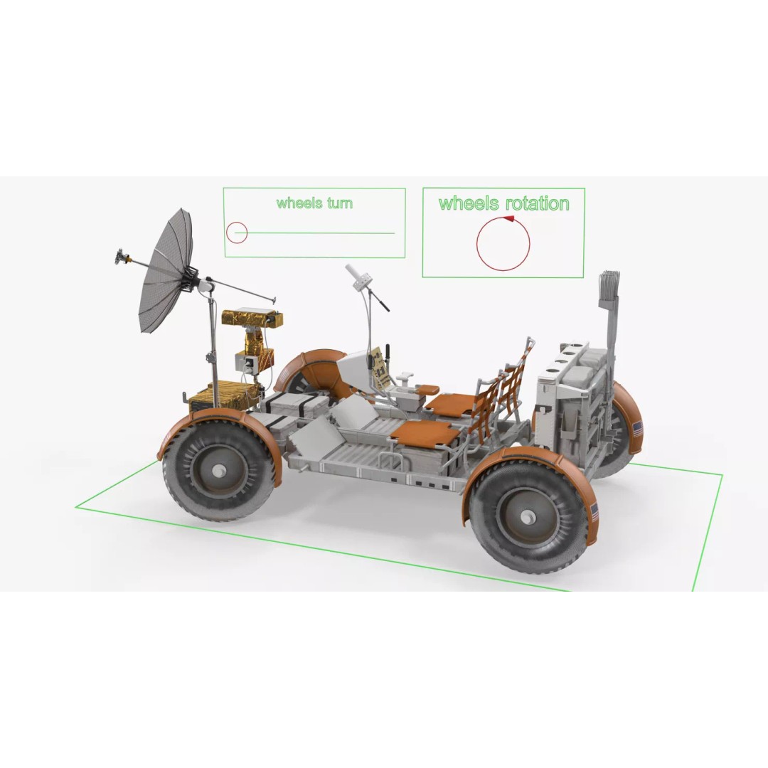 Lunar Roving Vehicle 3D Model – Rigged Apollo 15 Rover for Animation - View 4