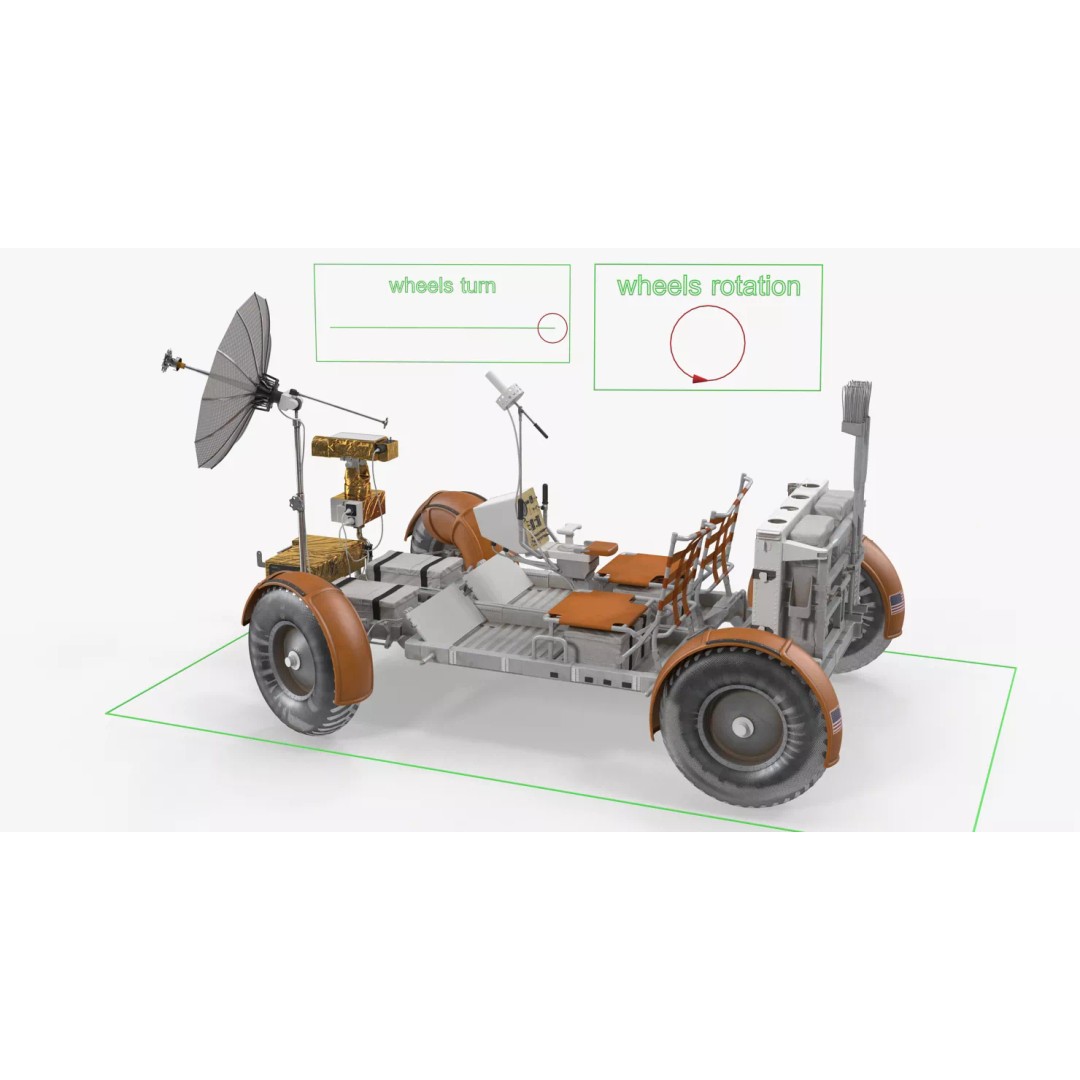 Lunar Roving Vehicle 3D Model – Rigged Apollo 15 Rover for Animation - View 5