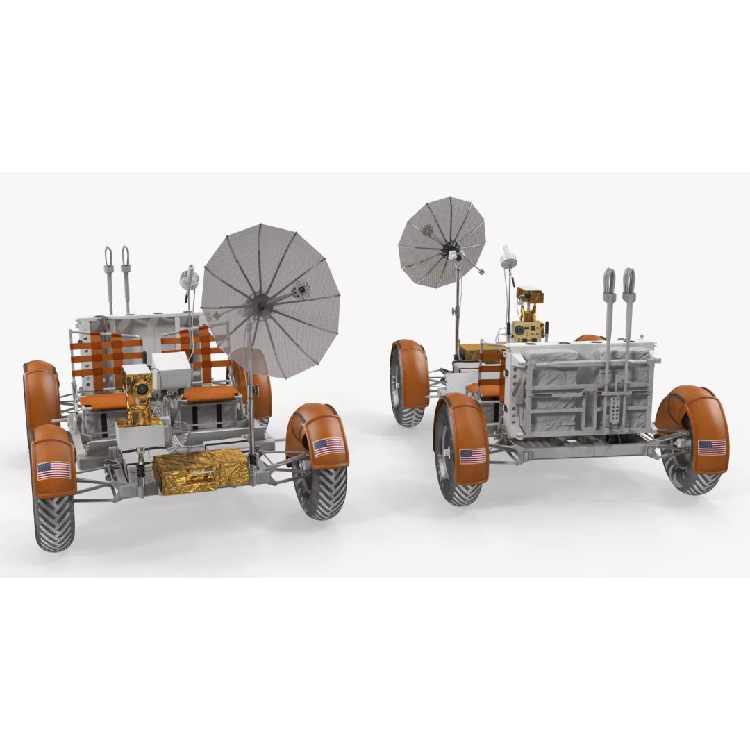 Lunar Roving Vehicle 3D Model – Rigged Apollo 15 Rover for Animation - View 6
