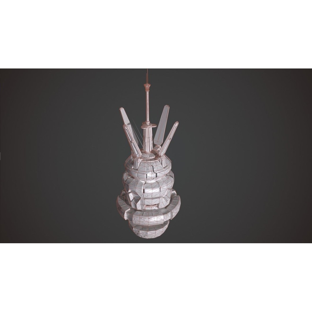 Orbital Star Space Station 3D Model – Low Poly PBR Asset, FBX, OBJ