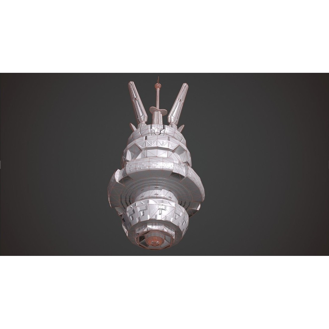 Orbital Star Space Station 3D Model – Low Poly PBR Asset, FBX, OBJ - View 15