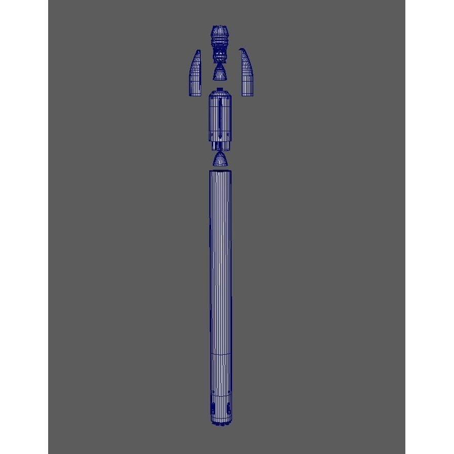 Electron Rocket 3D Model – Low Poly Spacecraft, FBX, Blender - View 60